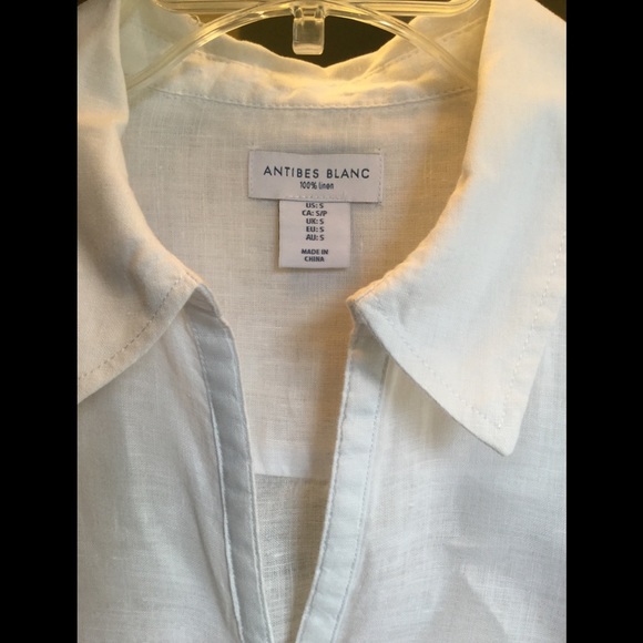 Antibes Blanc white linen tunic. NWOT - Picture 4 of 5
